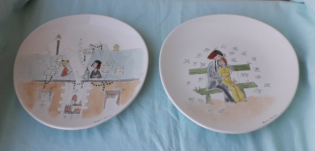 2 assiettes amoureux de Peynet
