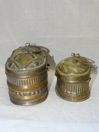 -2 BOITES A SAVON HAMMAM XIXe CUIVRE int. étamé COLLECTION déco SALLE de BAIN  D
