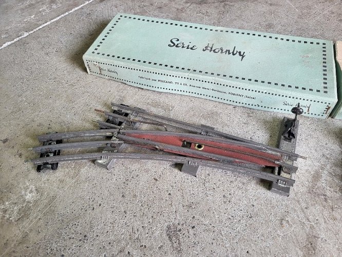 2 BOITES D'AIGUILLAGES PAIRE D'AIGUILLES ELECTRIQUES HORNBY MECCANO N°1
