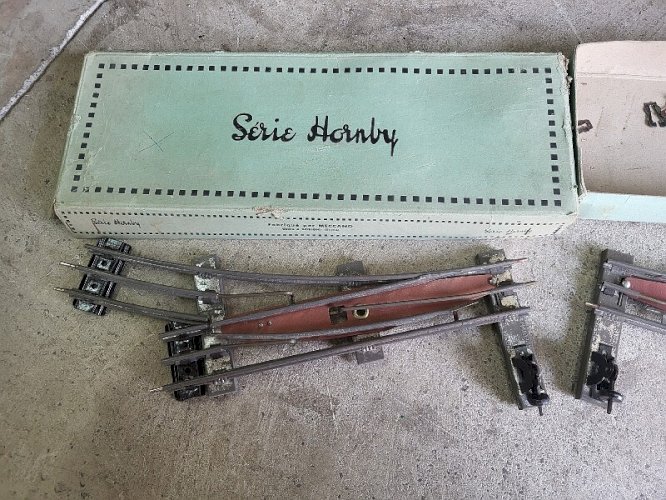 2 BOITES D'AIGUILLAGES PAIRE D'AIGUILLES ELECTRIQUES HORNBY MECCANO N°3