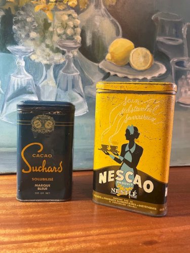 2 boites en fer cacao anciennes