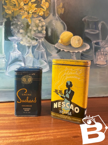2 boites en fer cacao anciennes