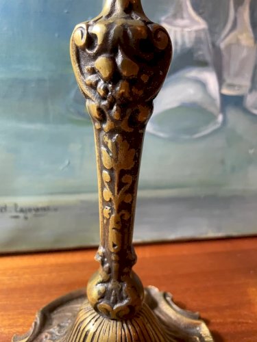 2 bougeoirs bronze 19ème