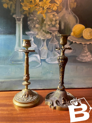 2 bougeoirs bronze 19ème