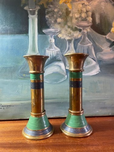 2 bougeoirs en laiton vintage