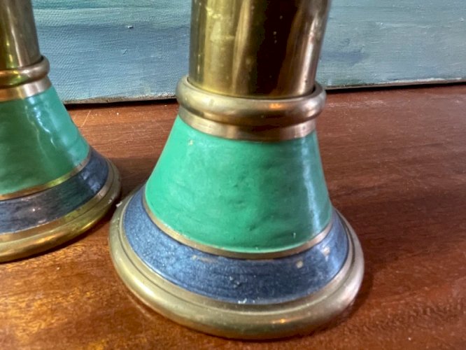 2 bougeoirs en laiton vintage