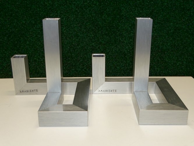 -2 BOUGEOIRS MODERNISTES AMABIENTE ALU Anodisé et Brossé XXe déco TABLE   D