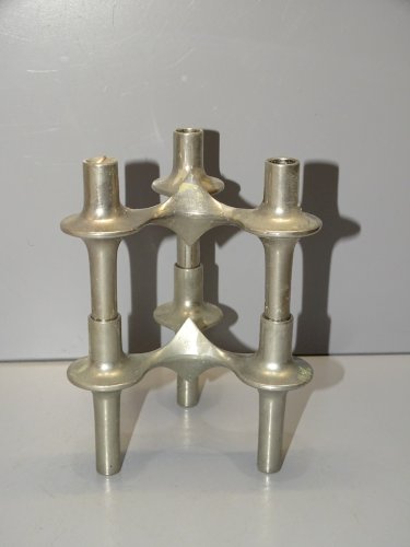 -2 BOUGEOIRS VINTAGE NAGEL 1970 METAL Chromé déco TABLE COLLECTION VITRINE   D
