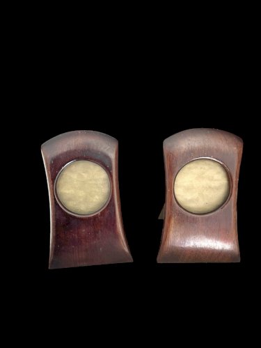 2 Cadres Photos Anciens Bauhaus  Autriche Art Nouveau Bois Style Joseph Hoffmann