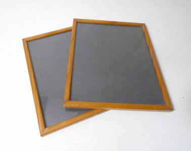 2 vintage wooden glass frames 32x26cm