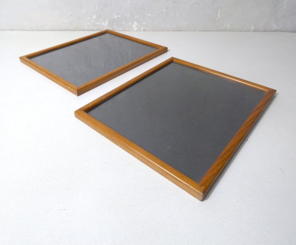 2 cadres vitrés en bois vintage 32x26cm