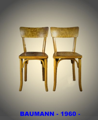 2 chaises Baumann style Scandinave 1960