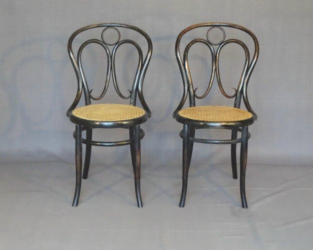2 chaises bistrot KOHN N°35 Art nouveau -1875- cannage manuel neuf-no Thonet
