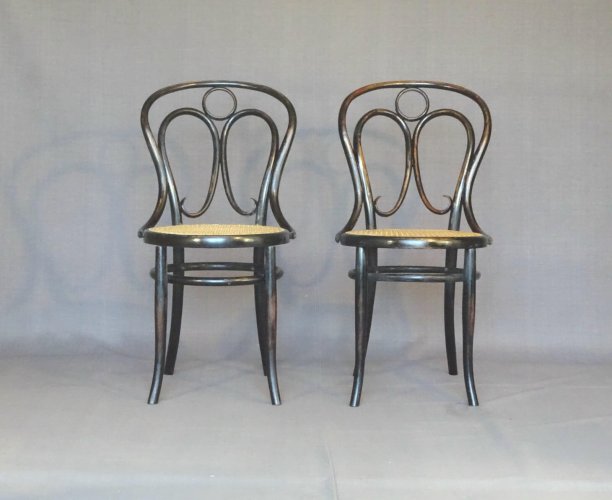 2 chaises bistrot KOHN N°35 Art nouveau -1875- cannage manuel neuf-no Thonet