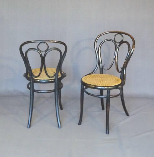 2 chaises bistrot KOHN N°35 Art nouveau -1875- cannage manuel neuf-no Thonet