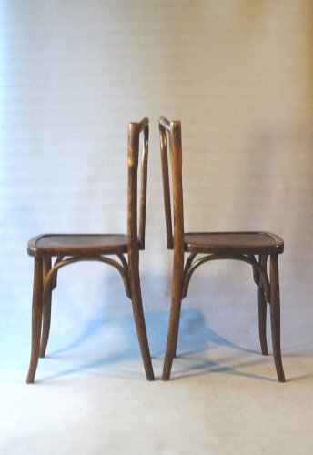 2 chaises bistrot N°56 , assise bois, No Thonet- 1920 -
