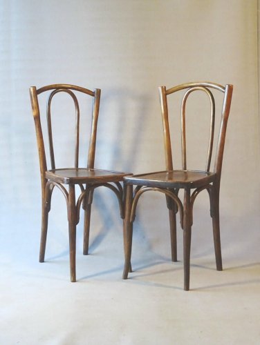 2 chaises bistrot N°56 , assise bois, No Thonet- 1920 -