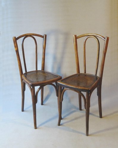 2 chaises bistrot N°56 , assise bois, No Thonet- 1920 -