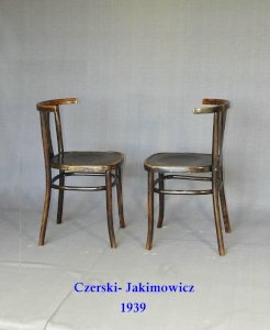 2 chaises bistrot , Pologne 1939, Czerski- Jakimowicz -no Thonet -