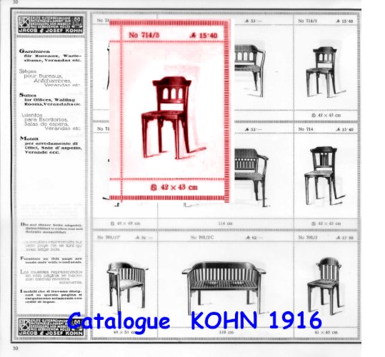 2 chaises N° 714 /3 par Siegel pour Kohn 1910, no Thonet