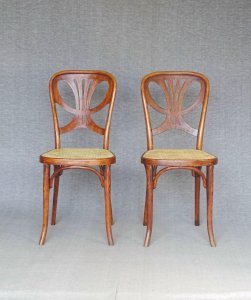 2 Chaises Thonet N°642, 1910, Art nouveau