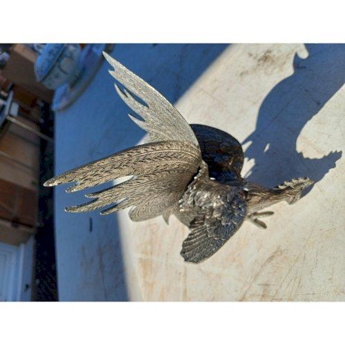 2 Coqs en Métal Argenté