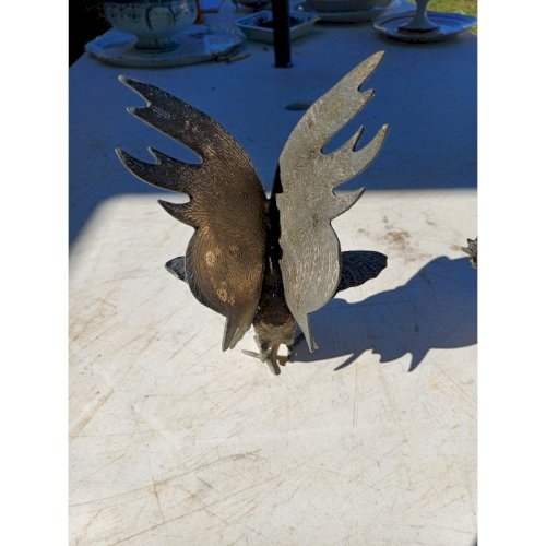 2 Coqs en Métal Argenté