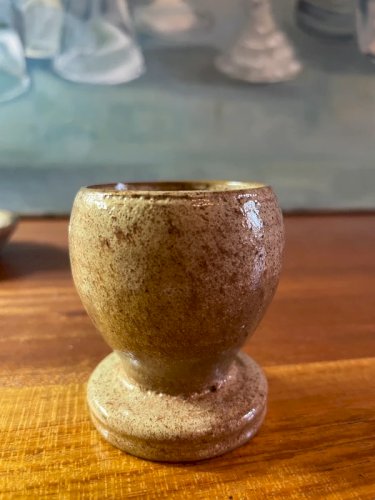 2 coquetiers en grès pyrité vintage