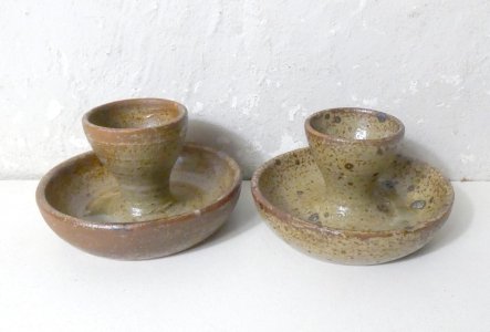 2 vintage stoneware egg cups