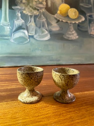 2 coquetiers en grès vintage