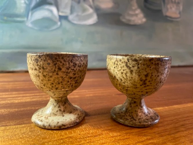 2 coquetiers en grès vintage