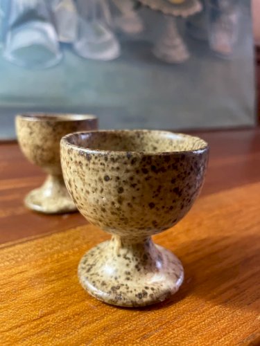 2 coquetiers en grès vintage