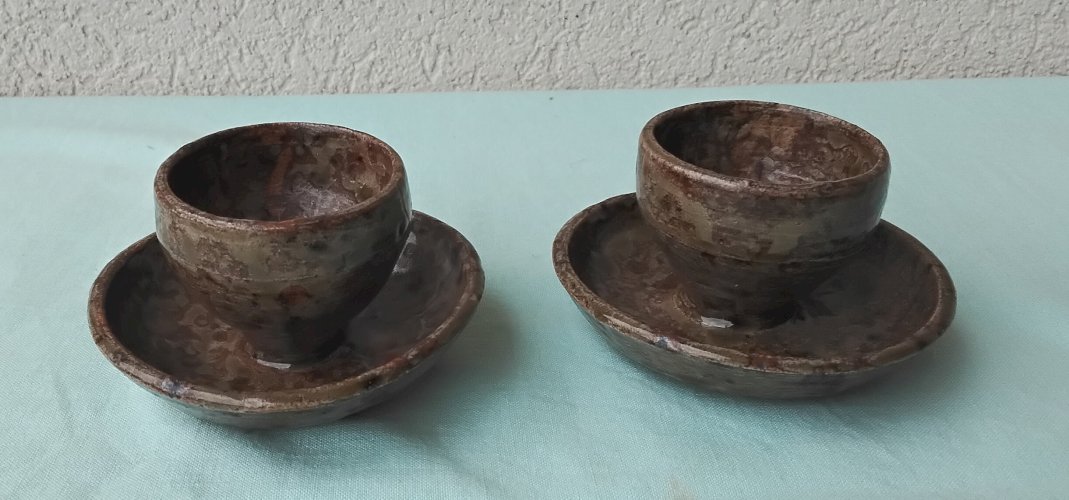 2 coquetiers en grès