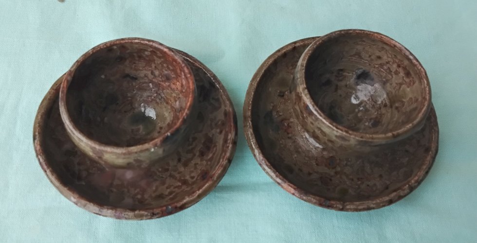 2 coquetiers en grès