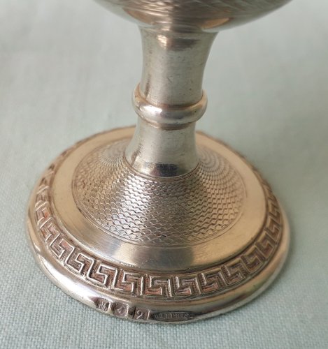 2 coquetiers métal argenté