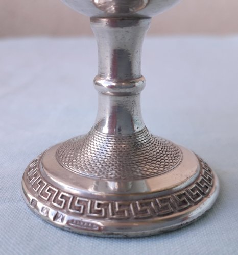 2 coquetiers métal argenté