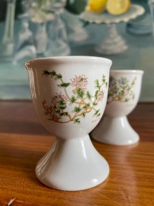 2 coquetiers porcelaine Botanica