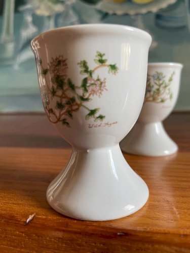 2 coquetiers porcelaine Botanica