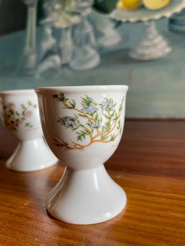 2 coquetiers porcelaine Botanica