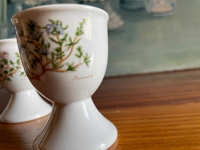 2 coquetiers porcelaine Botanica