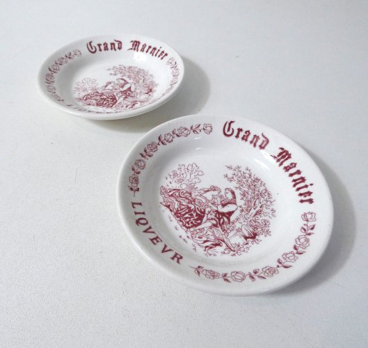 2 coupelles Gien Liqueur Grand Marnier café publicitaire bistrot vintage