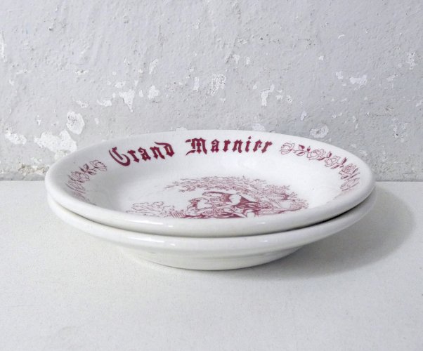 2 coupelles Gien Liqueur Grand Marnier café publicitaire bistrot vintage