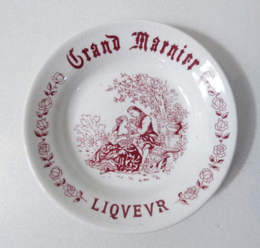 2 coupelles Gien Liqueur Grand Marnier café publicitaire bistrot vintage