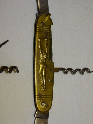 -2 COUTEAUX DE POCHE PRADEL PLAQUETTES LAITON COLLECTION VITRINE   D