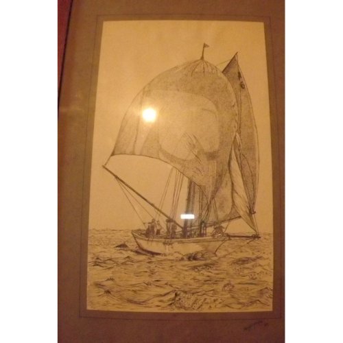 2 Dessins aux crayons Marine Dorothy Mitchell 1937