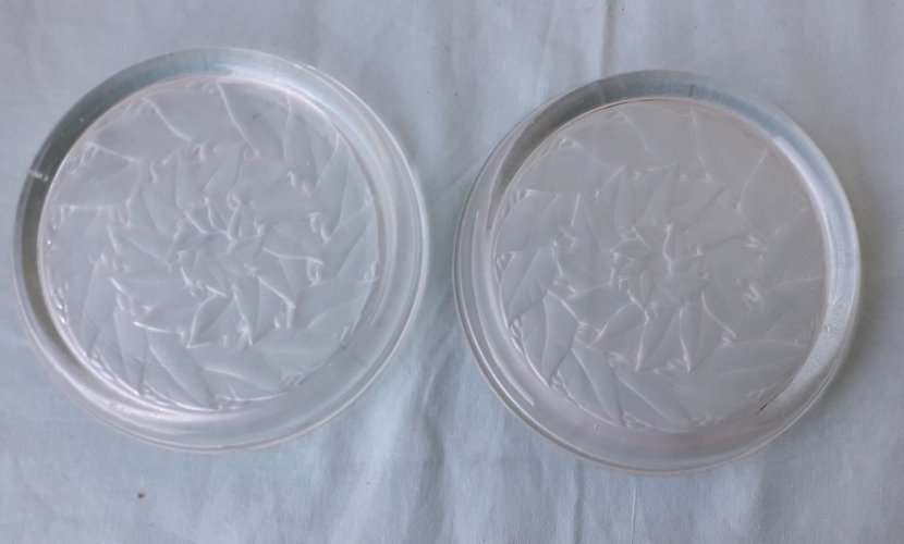 2 dessous de bouteille en verre