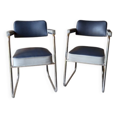 2 Fauteuils 1950s dans le style Ronéo de Pullman
