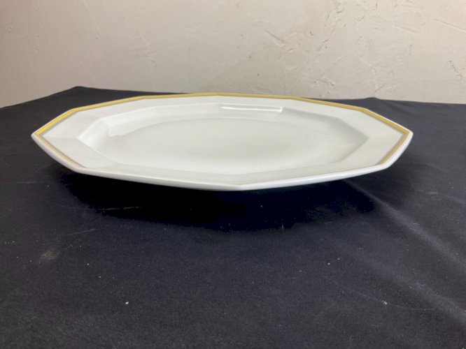 2 grand plats porcelaine de limoges COQUET modèle lotus filets cloisonnés