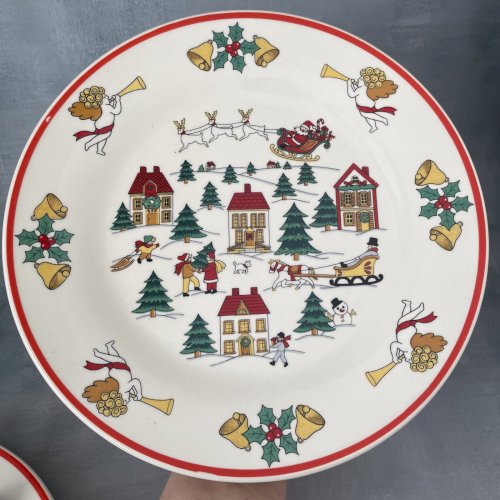 2 grande assiette The joy of Christmas Jamestown china 1987 déco Noel?