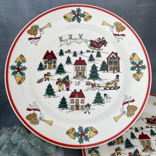 2 grande assiette The joy of Christmas Jamestown china 1987 déco Noel?